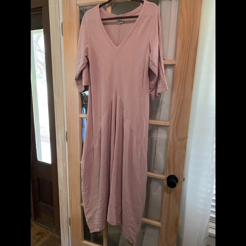 Mauve/pink dress above ankle/mid calf dress